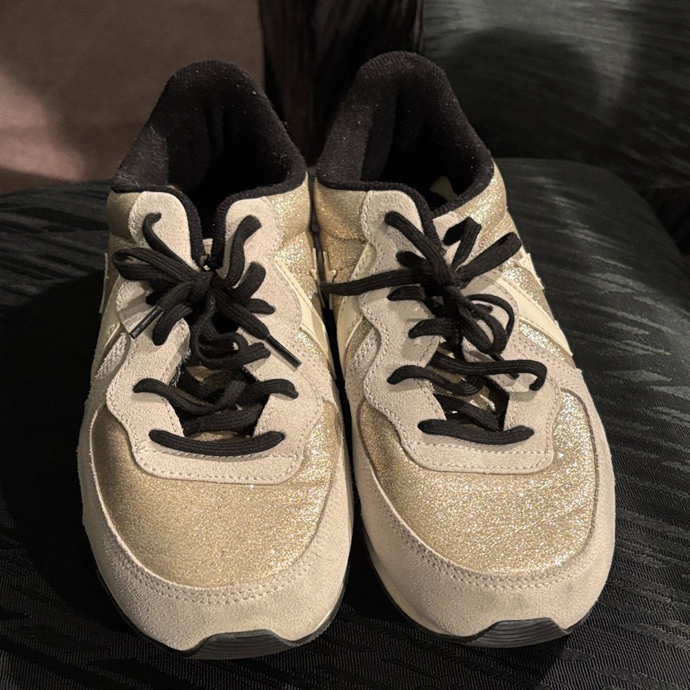 Converse Gold and Black Women's Sneakers Size 8.5